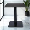 LIBEROSHOPPING Tavolo pub ristorante bar quadrato 70x70 cm Top per esterno effetto Marmo Nero H 75