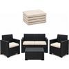 LIBEROSHOPPING Cuscini Esterno e Giardino 55x45 cm Sfoderabili Beige Set 4