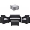 LIBEROSHOPPING Cuscini Esterno e Giardino 55x45 cm Sfoderabili Grigio Set 4