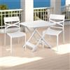 LIBEROSHOPPING Tavolo richiudibile da esterno 70x79 cm bianco in polipropilene TALMI