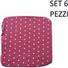 LIBEROSHOPPING Cuscino Coprisedia Mollettone imbottito con fascia elastico ROSSO FANT.CUORE SET 6 PEZZI