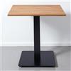 LIBEROSHOPPING Tavolo ristorante bar quadrato 70x70 cm con piano laminato Rovere Nodato H 75