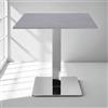 LIBEROSHOPPING Tavolo ristorante bar top per esterno 80x80 cm effetto Cemento e base argento H 75