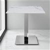 LIBEROSHOPPING Tavolo ristorante bar top per esterno 80x80 cm effetto Marmo venato e base argento H 75