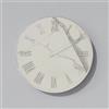 LIBEROSHOPPING Orologio rotondo D40 cm ANSEL in kerlite Bianco con dettagli Argento