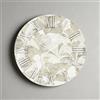 LIBEROSHOPPING Orologio rotondo D40 cm in legno rivestito con parato e dettagli Argento JOSE