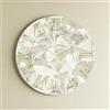 LIBEROSHOPPING Orologio rotondo D40 cm in legno rivestito con parato e dettagli Oro JOSE