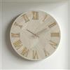 LIBEROSHOPPING Orologio rotondo D40 cm in legno rivestito con parato e dettagli Rame ADAK