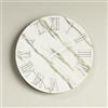 LIBEROSHOPPING Orologio rotondo D40 cm RYAN in legno rivestito con parato e dettagli Argento