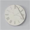 LIBEROSHOPPING Orologio rotondo D60 cm ANSEL in kerlite Bianco con dettagli Argento
