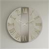 LIBEROSHOPPING Orologio rotondo D60 cm BILLY in legno rivestito con parato e vetro Bronzo