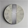 LIBEROSHOPPING Orologio rotondo D60 cm BILLY in legno rivestito con parato e vetro Fumè