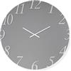 LIBEROSHOPPING Orologio rotondo D60 cm GARRET in cristallo satinato Fumè e numeri Argento