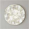 LIBEROSHOPPING Orologio rotondo D60 cm in legno rivestito con parato e dettagli Argento JOSE