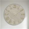 LIBEROSHOPPING Orologio rotondo D60 cm in legno rivestito con parato e dettagli Oro ADAK
