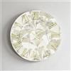 LIBEROSHOPPING Orologio rotondo D60 cm in legno rivestito con parato e dettagli Oro JOSE
