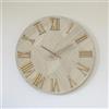 LIBEROSHOPPING Orologio rotondo D60 cm in legno rivestito con parato e dettagli Rame ADAK