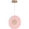 Ondaluce Lampada a sospensione LED CANDY 45 cm in metallo Oro e vetro graniglia Rosa