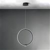 Ondaluce Lampada a sospensione Led OMEGA in metallo verniciato Nero Grande 50 cm