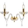 Ondaluce Lampada applique 35 cm 2 luci E14 - cristallo e vetro BRIGIDA