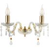 Ondaluce Lampada applique 35 cm in cristallo DALLAS a 2 luci ORO