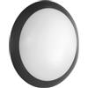 Ondaluce Lampada da parete per esterni grado IP65 luce E27- BASE Nero D30 cm