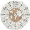 LIBEROSHOPPING Orologio rotondo moderno TIME ZONE in legno laminato D30cm TTE