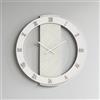 LIBEROSHOPPING Orologio SCOTT rotondo D60 cm in legno rivestito con parato e dettagli Argento