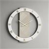 LIBEROSHOPPING Orologio SCOTT rotondo D60 cm in legno rivestito con parato e dettagli Oro