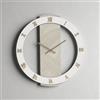 LIBEROSHOPPING Orologio SCOTT rotondo D60 cm in legno rivestito con parato e dettagli Rame