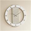 LIBEROSHOPPING Orologio SCOTT rotondo D80 cm in legno rivestito con parato e dettagli Rame