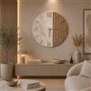 LIBEROSHOPPING Orologio Tondo 60 cm in Legno Noce cannettato e Marmo