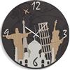 LIBEROSHOPPING Orologio tondo da parete 30 cm in legno laminato RSN - MONUMENT