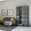 Itamoby Libreria con 6 ripiani in legno Cemento 120x204h cm - KATO B SMALL