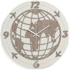 LIBEROSHOPPING Orologio tondo da parete D30 cm WORLD moderno in legno laminato TRS