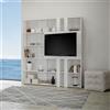 Itamoby Libreria in legno Bianco Frassino 178x204h cm con pannello TV - KATO L