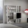 Itamoby Libreria in legno Bianco Frassino 178x204h cm con porta TV - KATO H