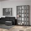 Itamoby Libreria in legno Cemento 120x204h cm con 8 fasce - KATO E SMALL
