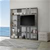 Itamoby Libreria in legno Cemento 178x204h cm con pannello TV - KATO L