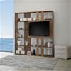 Itamoby Libreria in legno Noce 178x204h cm con pannello TV - KATO L