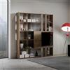 Itamoby Libreria in legno Noce 178x204h cm con porta TV - KATO H