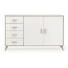 Ikone Madia con 2 ante e 4 cassetti 158 cm in melaminico Bianco Frassino- ARIEL