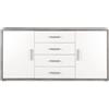Ikone Madia con 2 ante e 4 cassetti centrali 174 cm in melaminico Quercia Bianco - VALE