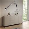 LIBEROSHOPPING Madia in legno 174 cm con 3 ante e 4 cassetti Grigio HARAS