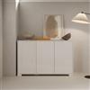LIBEROSHOPPING Madia in legno a 3 ante e 2 vani con ripiani 130 cm KYLA Bianco Lucido