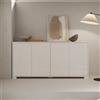 LIBEROSHOPPING Madia in legno a 4 ante e 2 vani con ripiani 172 cm KYLA Bianco Lucido