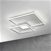 Ondaluce Plafoniera DOWEL 75x7 cm in metallo verniciato Silver