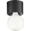 Ondaluce Plafoniera moderna alluminio Nero - BOW E27 lampadina a vista 12x9 cm