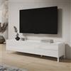 LIBEROSHOPPING Porta TV in legno 160x40 cm con anta a ribalta e 2 cassetti Bianco Lucido HARAS