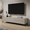 LIBEROSHOPPING Porta TV in legno 160x40 cm con anta a ribalta e 2 cassetti Grigio HARAS